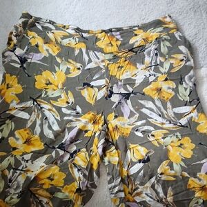 Evri Floral Print Pants with Yellow and Green